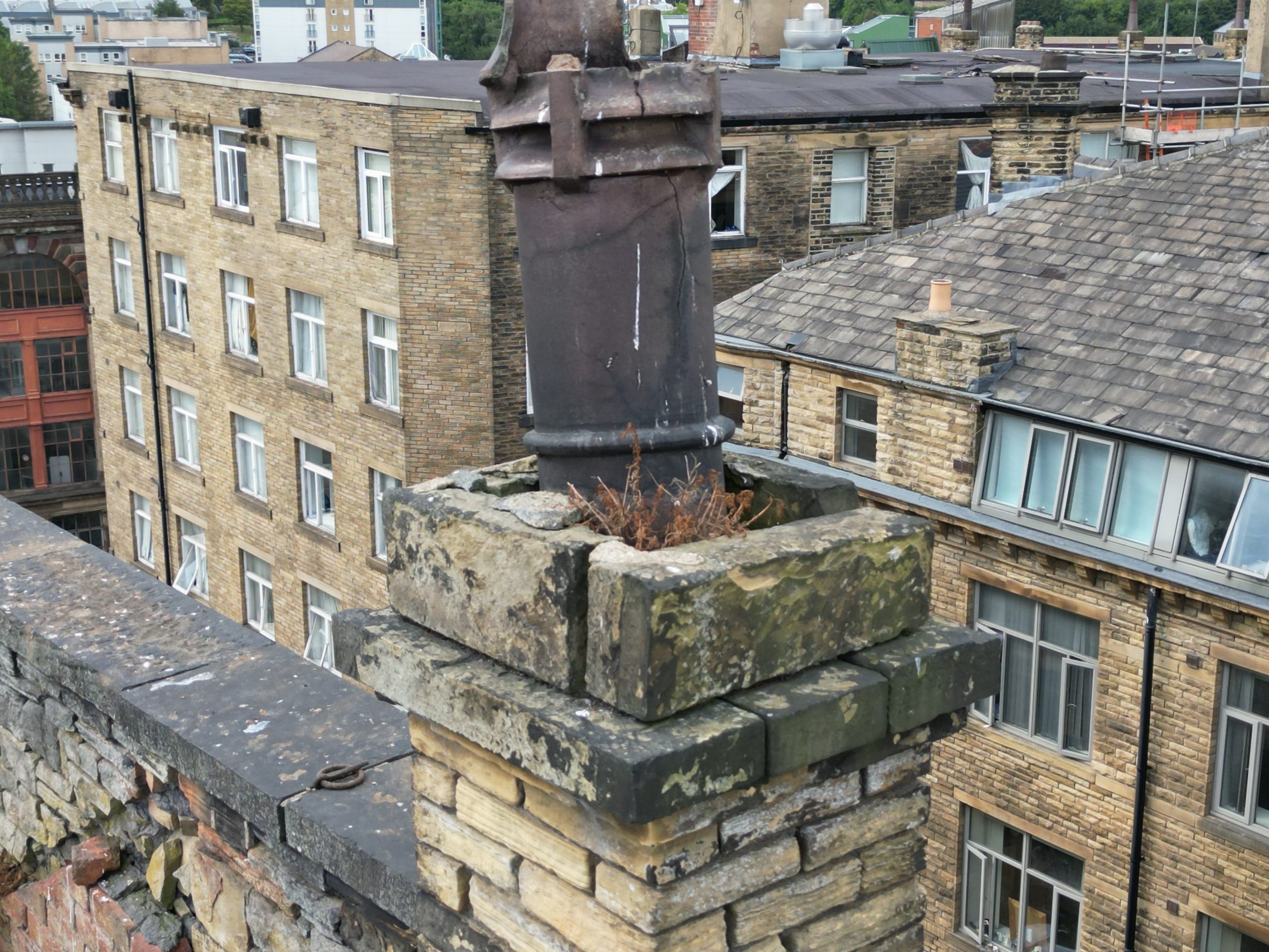 Damaged chimney